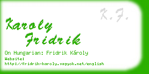 karoly fridrik business card